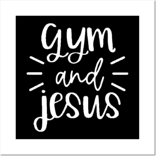 gym and jesus, workout, sport, cute gym, gym gift, positive sport, motivational, Posters and Art